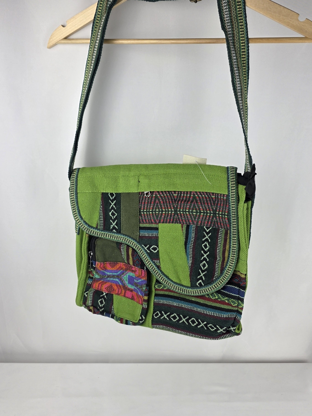 🌿 Boho Patchwork Crossbody Messenger Bag Handmade Festival Hippie Purse NWT